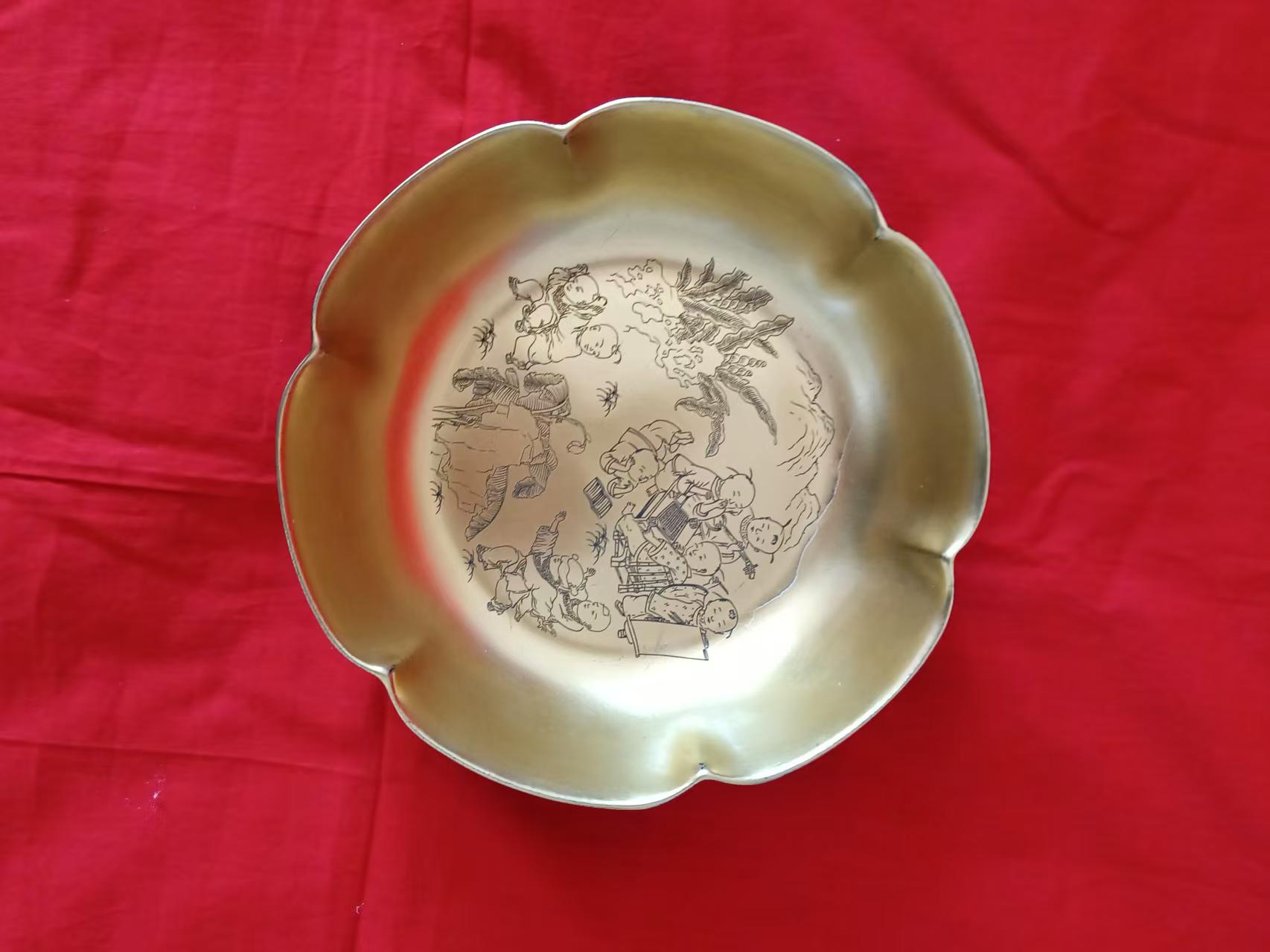 大宋汝窑《百子图花口盘》青龙寺御制-嘉城艺术交易平台