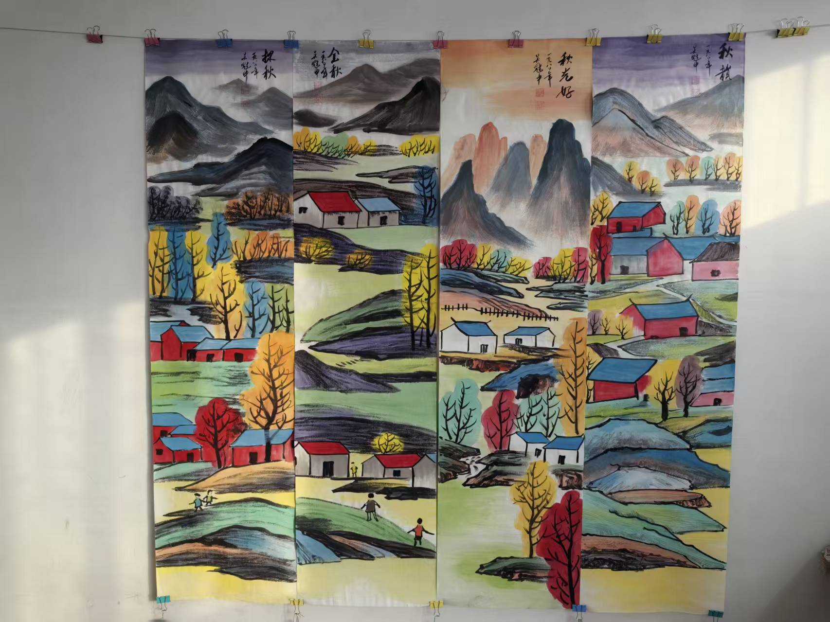 吴冠中《江南水乡》十二条屏-嘉城艺术交易平台