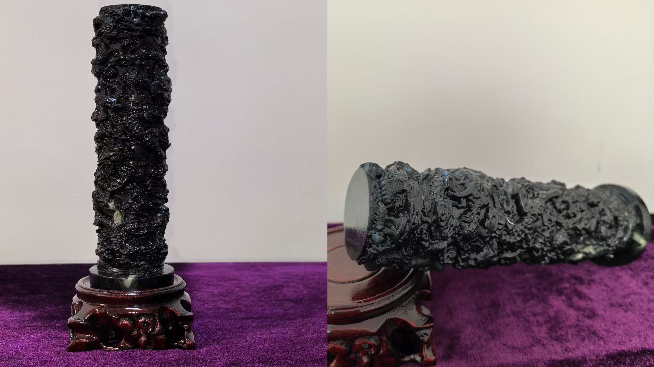 天然独山玉（四大名玉）《九龙护主摆件》-嘉城艺术交易平台