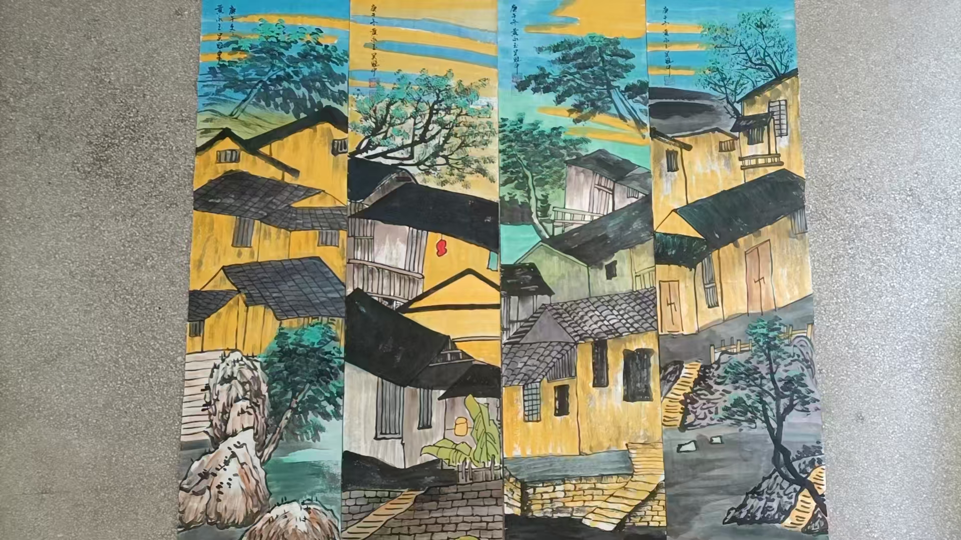 吴冠中、黄永玉《凤凰人家》-嘉城艺术交易平台