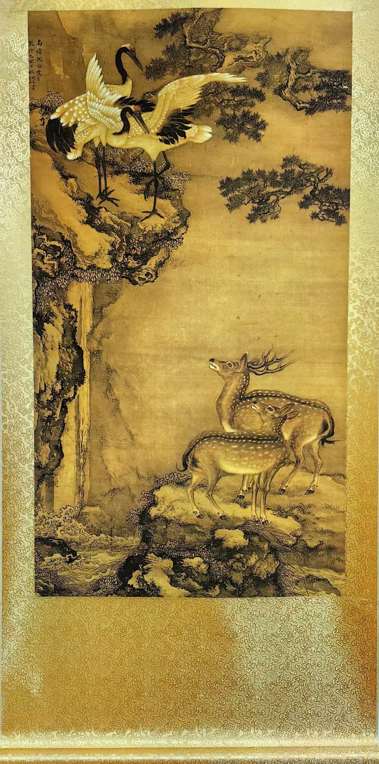 沈铨《鹤鹿长春》-嘉城艺术交易平台