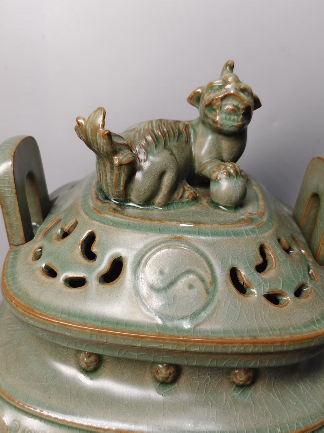 宋溪口官窑《三足双耳香薰》-嘉城艺术交易平台