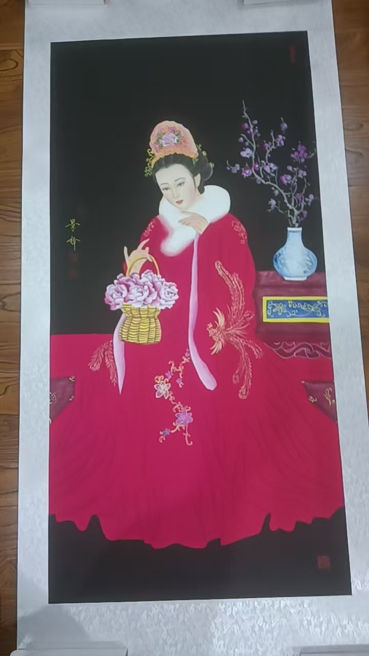 崔景哲《中国红-人物图》-嘉城艺术交易平台