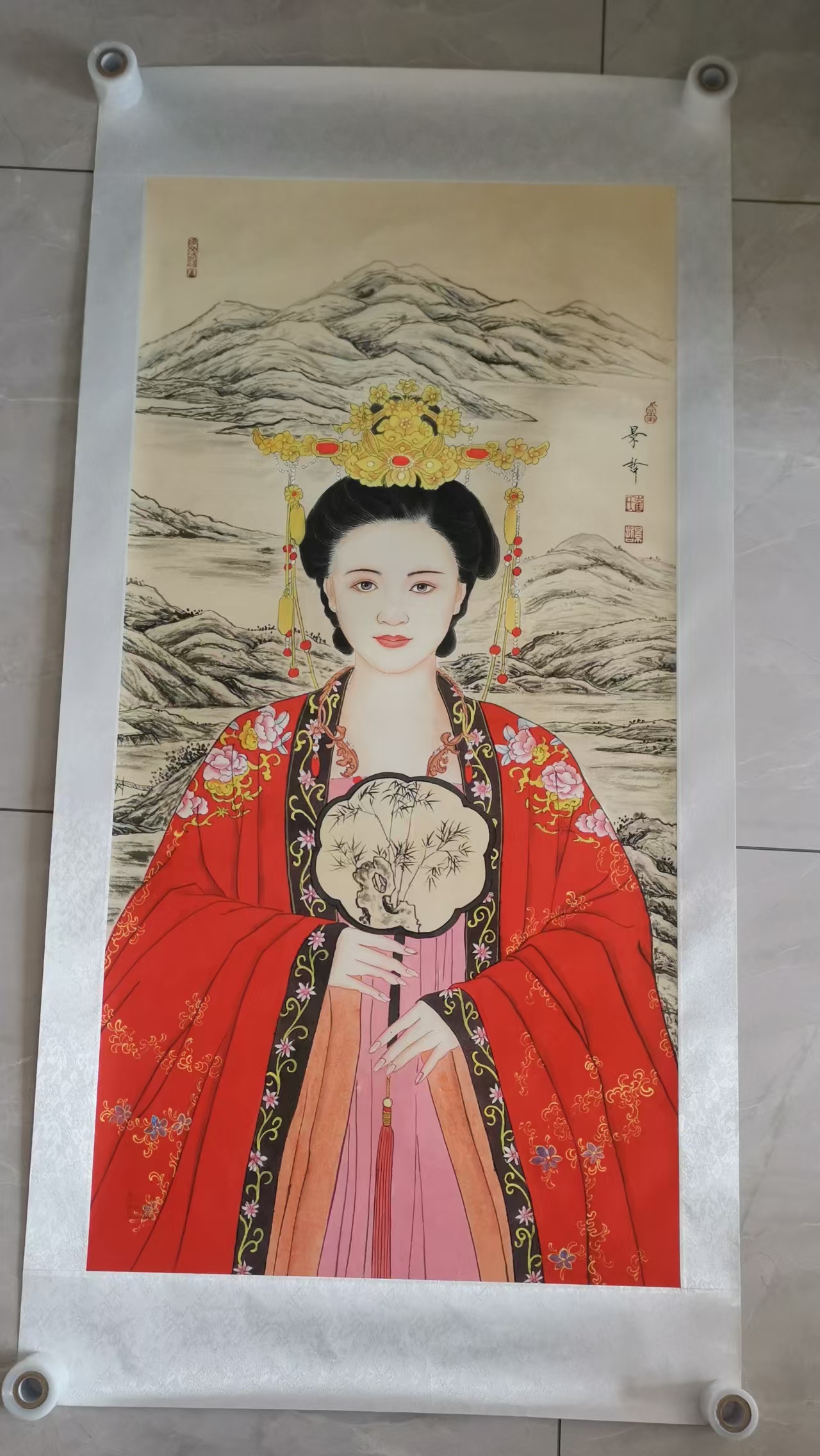 崔景哲《中国红-人物图》-嘉城艺术交易平台