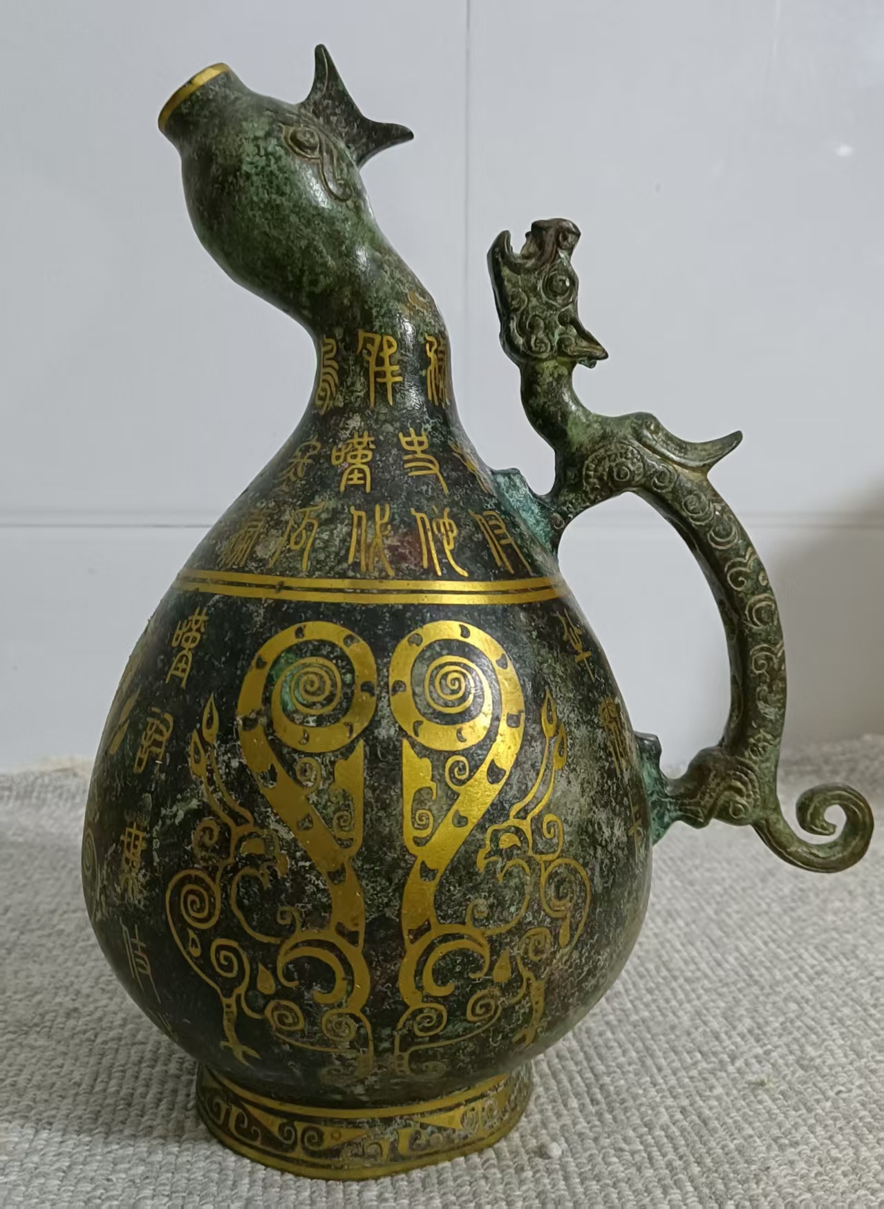 错金青铜鸡首壶（汉）-嘉城艺术交易平台