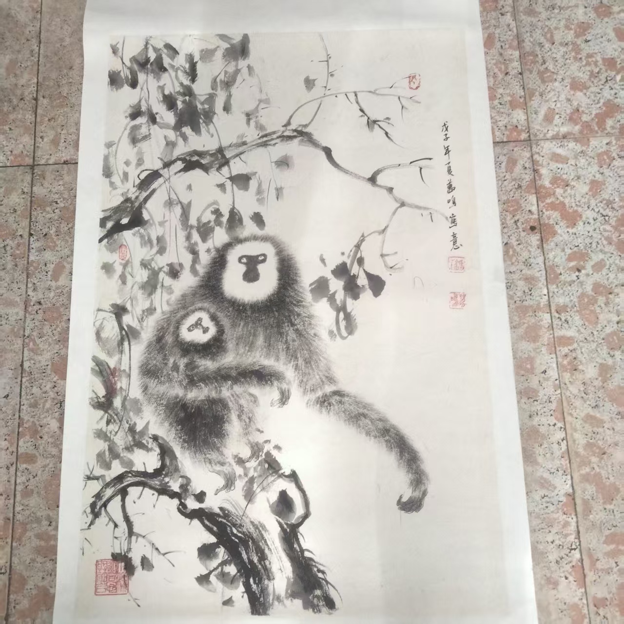 刘万鸣《双猿写意图》-嘉城艺术交易平台