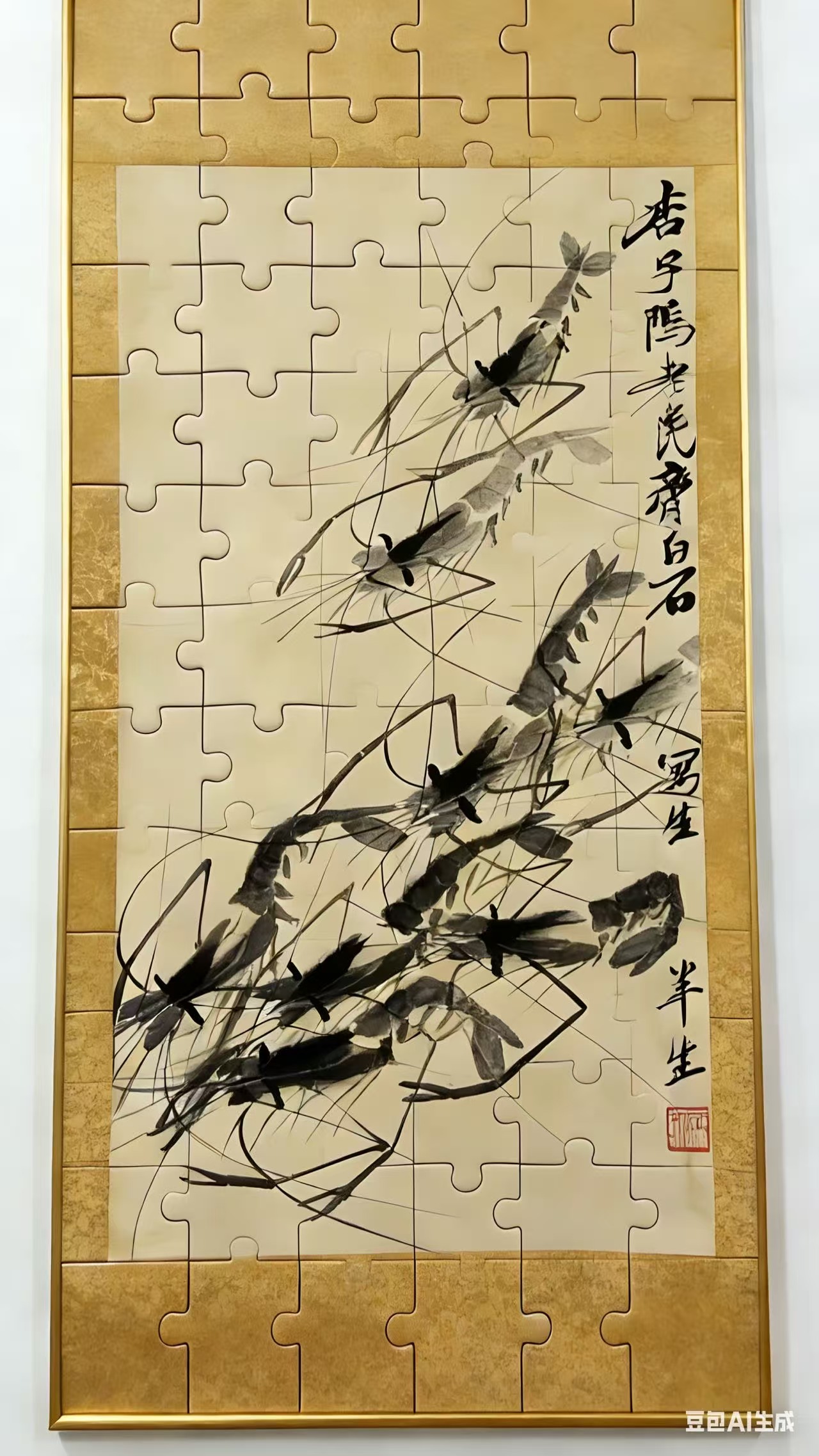 齐白石《墨虾》-嘉城艺术交易平台