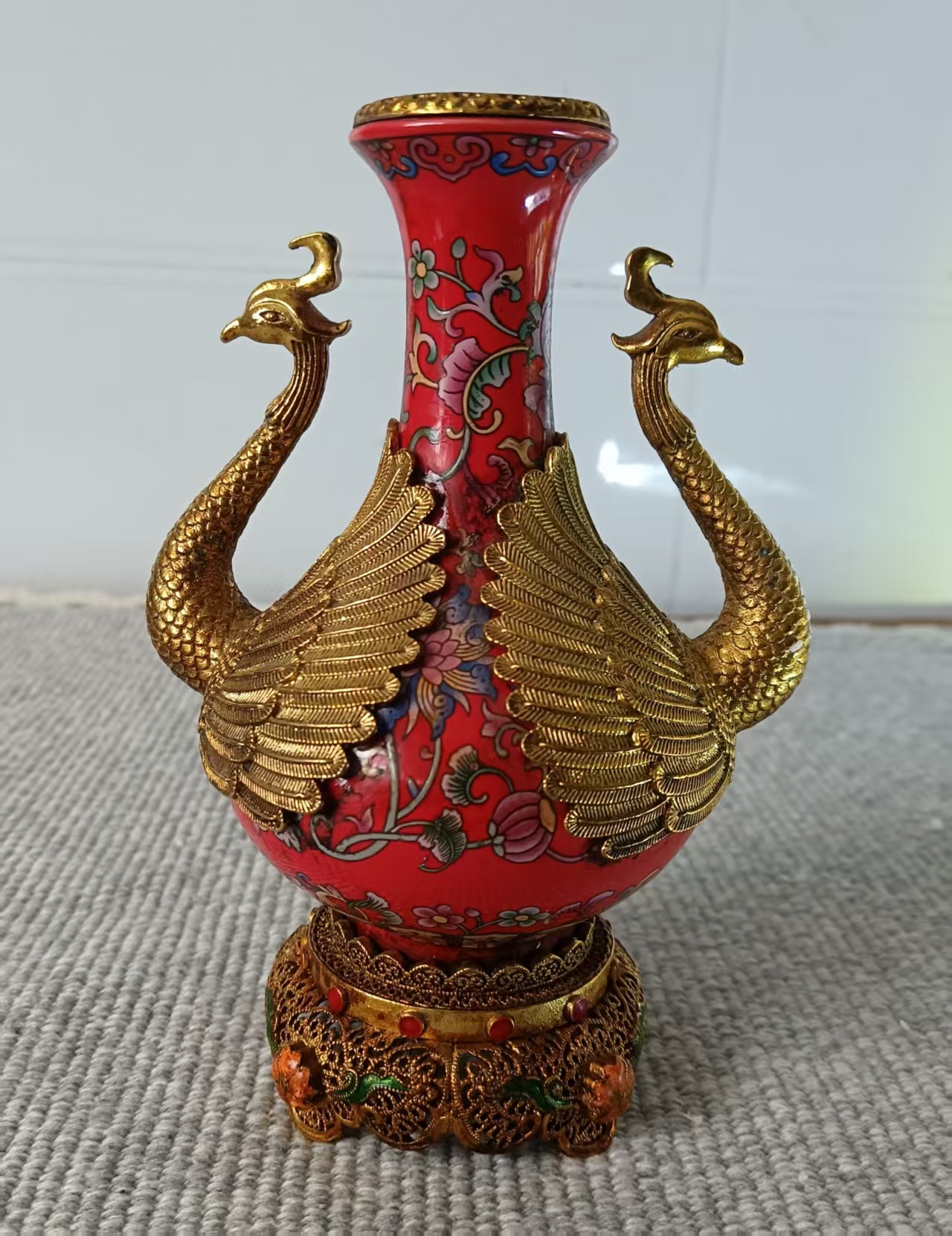 乾隆年制《双凤景泰蓝花瓶》-嘉城艺术交易平台