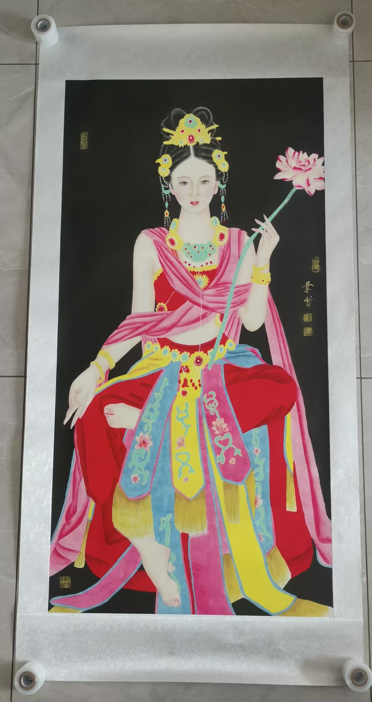 崔景哲《中国红-人物图》-嘉城艺术交易平台