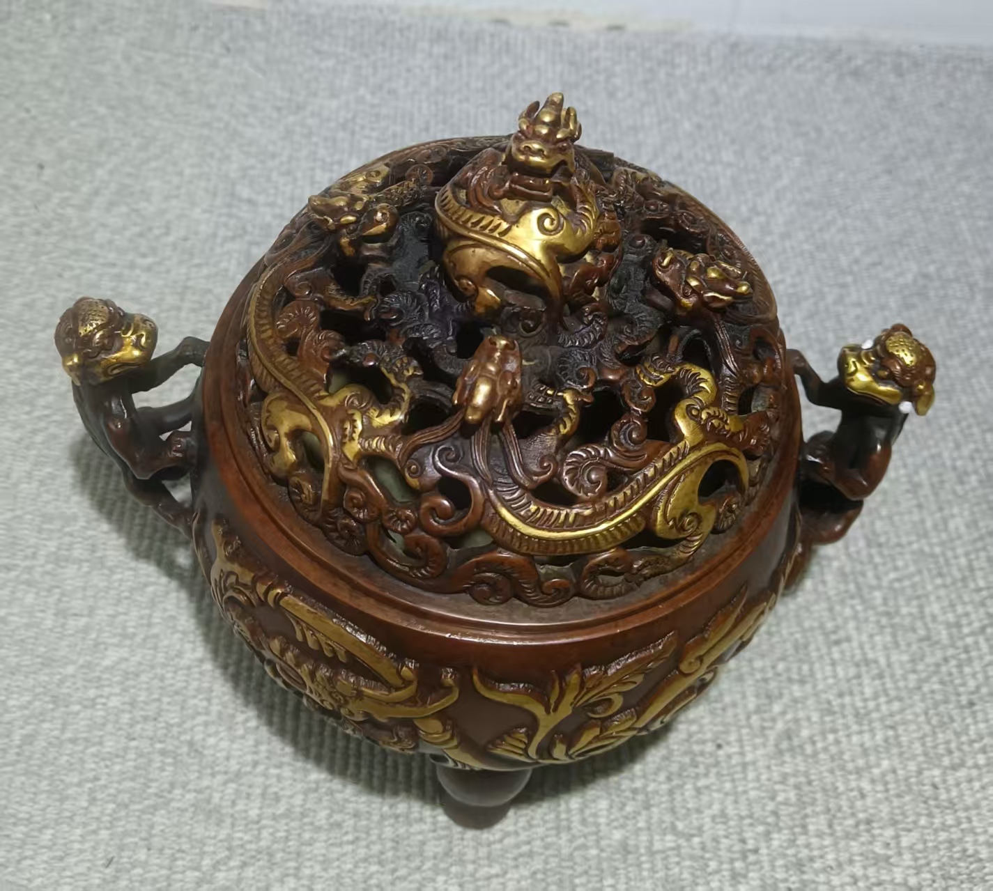 宣德年制《铜错金（鎏金）宣德炉》-嘉城艺术交易平台