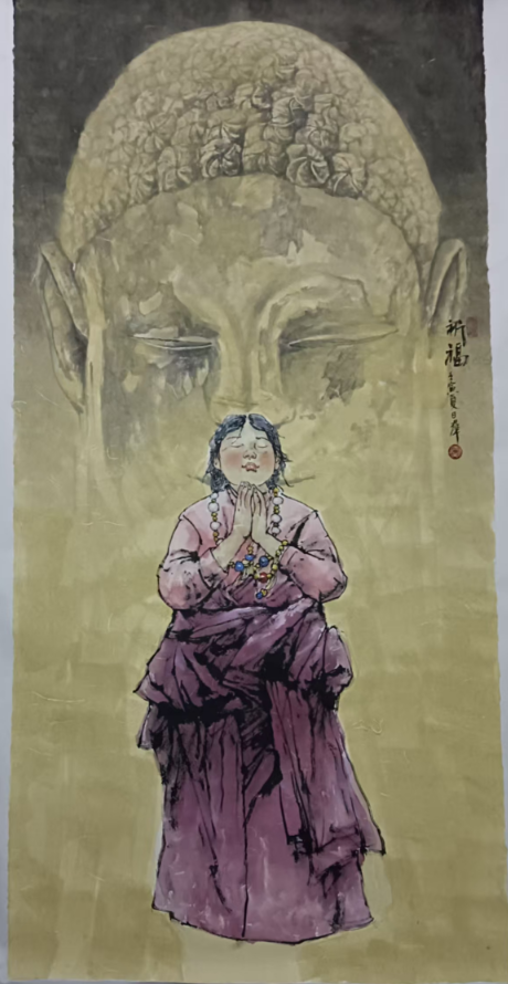 覃日群《祈福》-嘉城艺术交易平台