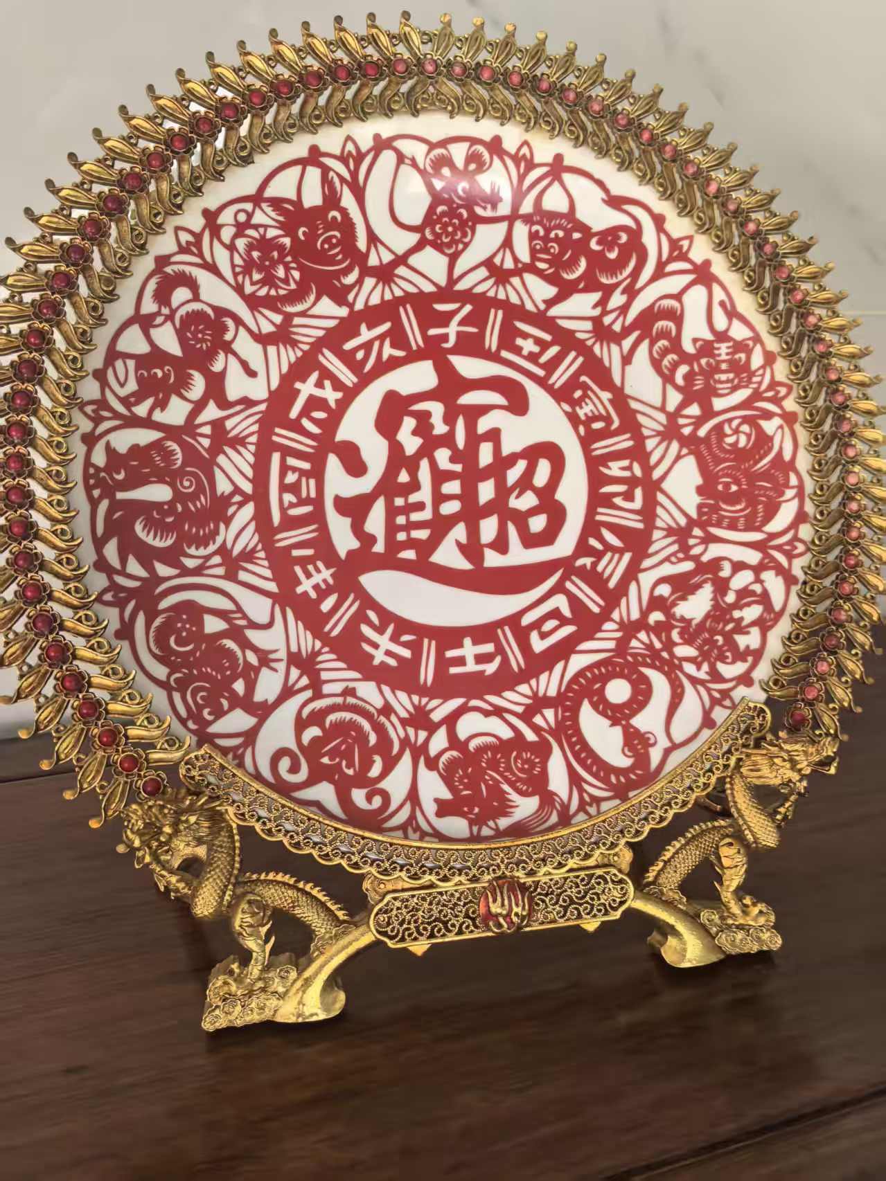 鎏金掐丝珐琅十二生肖盘-嘉城艺术交易平台