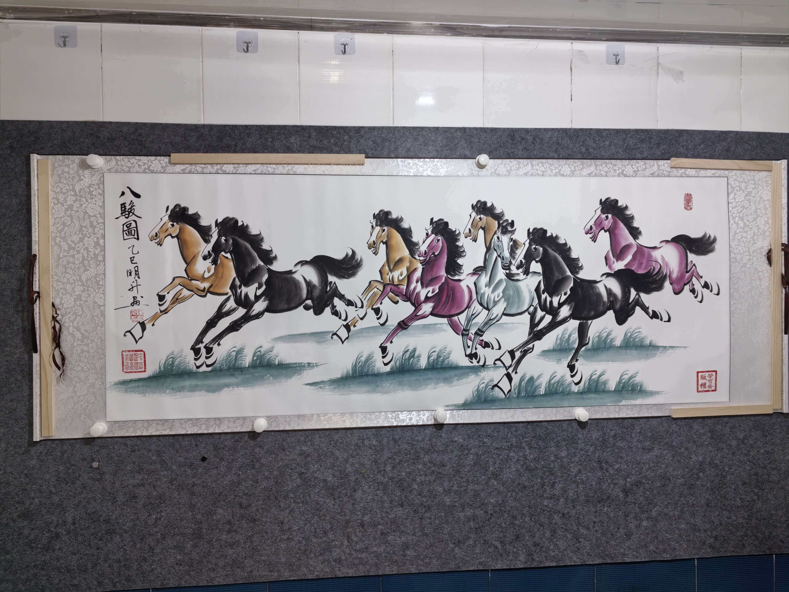 陈明升《八骏图》-嘉城艺术交易平台