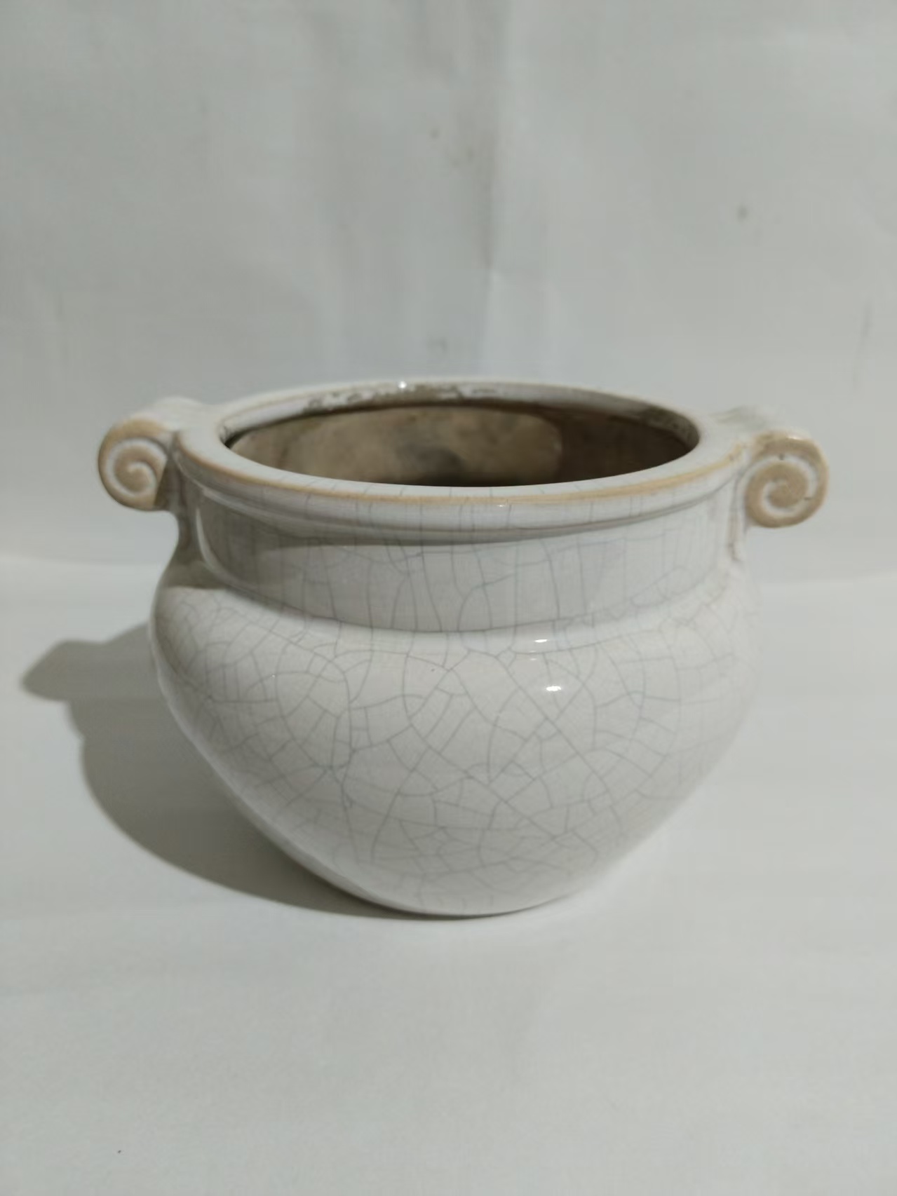 宋《哥釉冰裂纹双耳香炉》-嘉城艺术交易平台