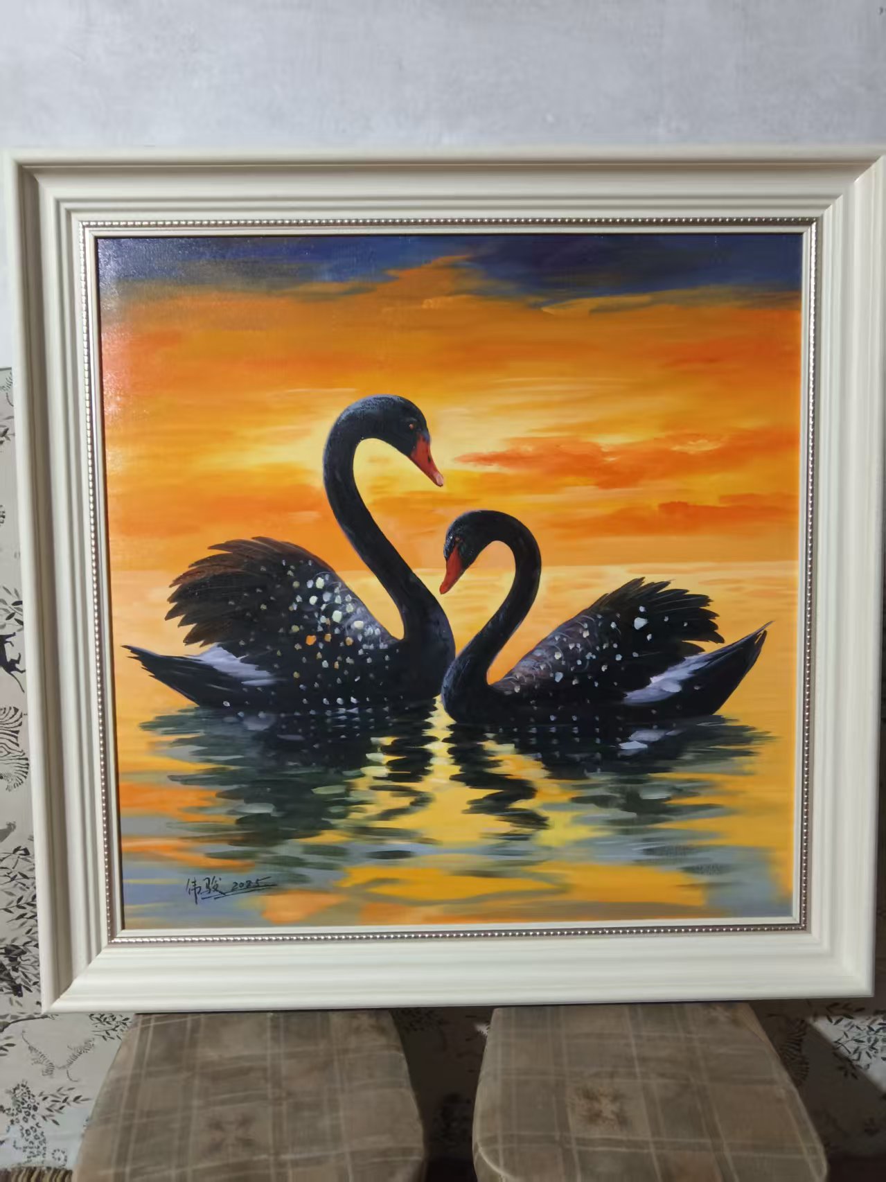 管伟俊《天鹅》油画-嘉城艺术交易平台