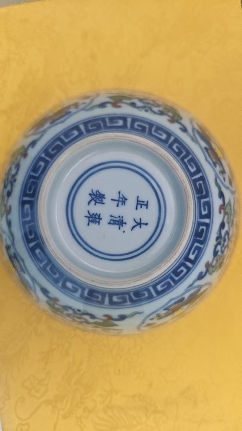 雍正年制《内外绘花藻纹碗》