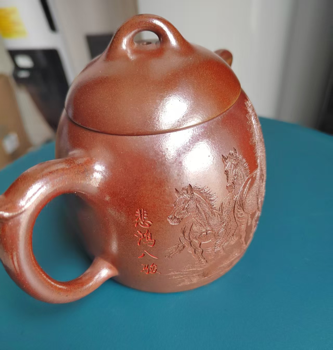 悲鸿八骏雄风(紫砂壶)-嘉城艺术交易平台