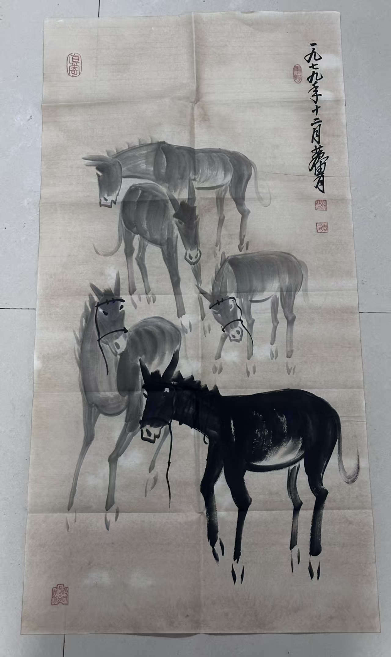 黄胄 《五驴图》-嘉城艺术交易平台