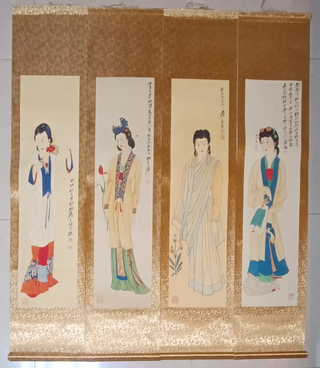 张大千《美女图》四条屏-嘉城艺术交易平台