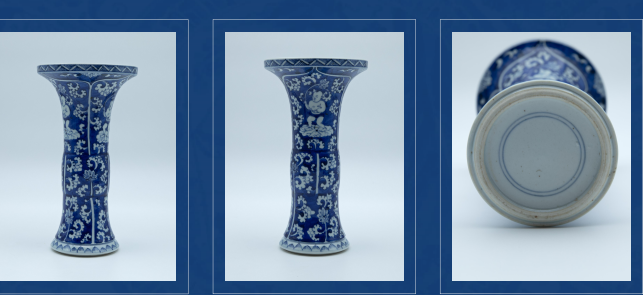 青花缠枝花卉纹花觚-嘉城艺术交易平台