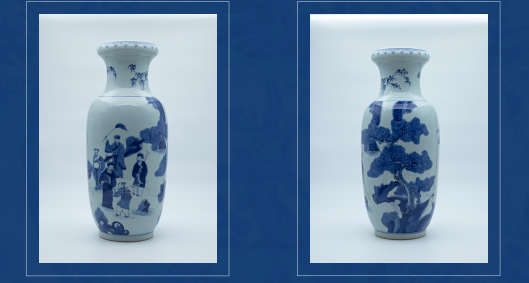 青花人物故事灯笼瓶-嘉城艺术交易平台