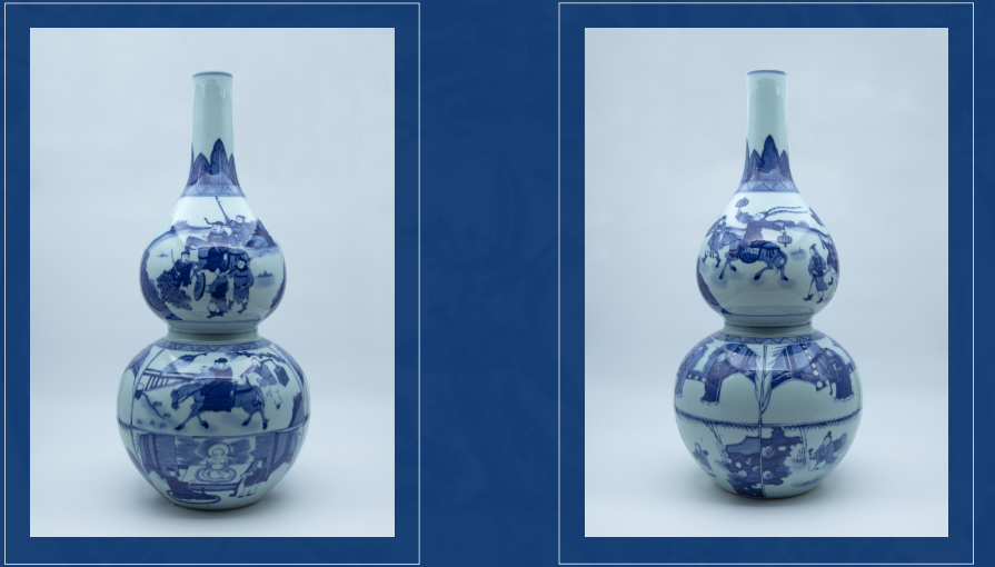 青花刀马人物长颈葫芦瓶-嘉城艺术交易平台