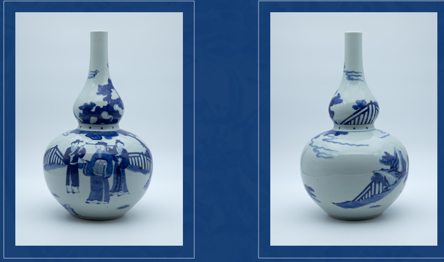 青花刀马人物长颈葫芦瓶-嘉城艺术交易平台