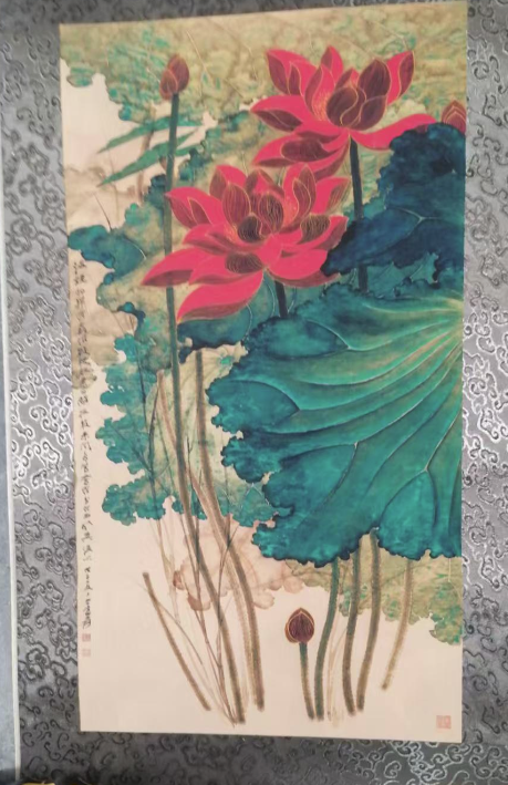 张大千《描金荷花》-嘉城艺术交易平台