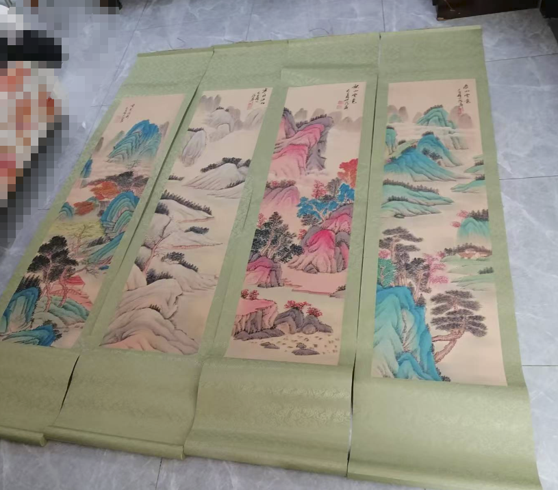 张大千《山水图》四条屏-嘉城艺术交易平台