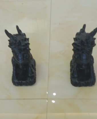 黑檀《瑞兽摆件》一对