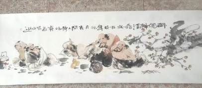 齐飞《群仙醉酒图》-嘉城艺术交易平台