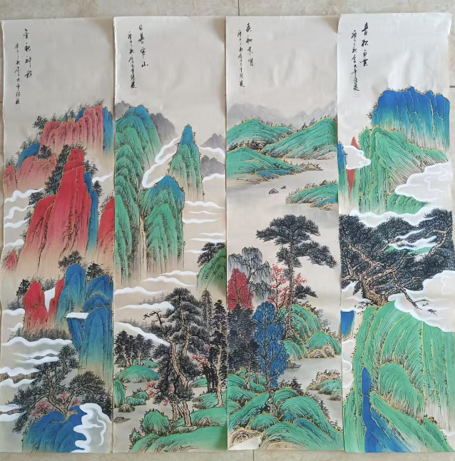 张大千《山水图》八条屏-嘉城艺术交易平台