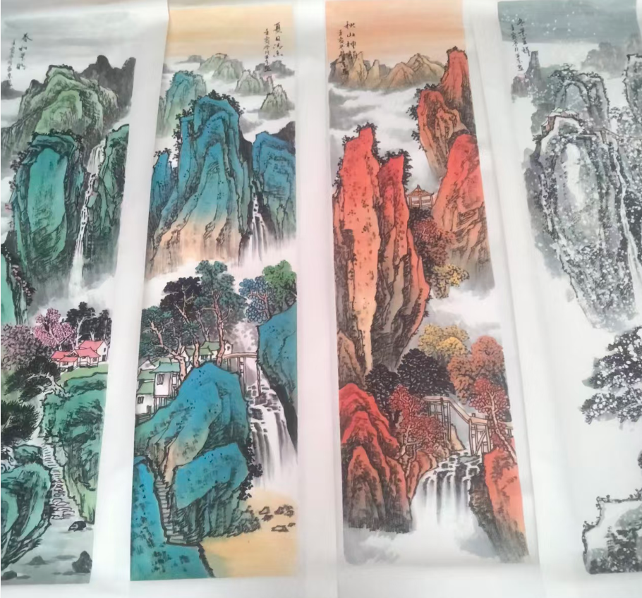 徐亚东《春夏秋冬》四条屏-嘉城艺术交易平台