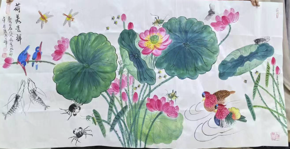 董长青《荷美吉祥》-嘉城艺术交易平台