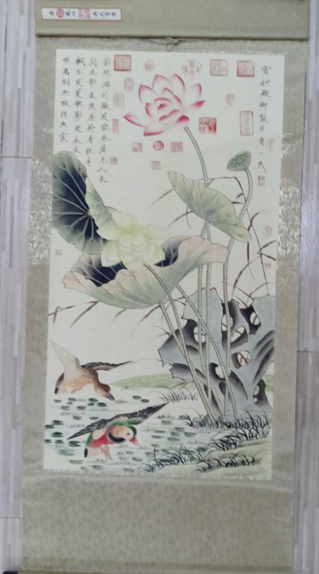 宋徽宗（赵佶）《荷塘鸳鸯》-嘉城艺术交易平台