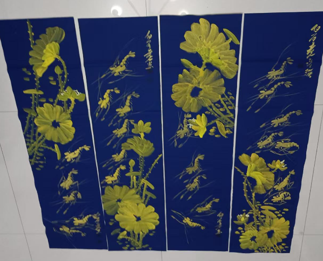 齐白石《荷香虾趣》十六条屏