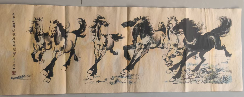 徐悲鸿《八骏图》-嘉城艺术交易平台