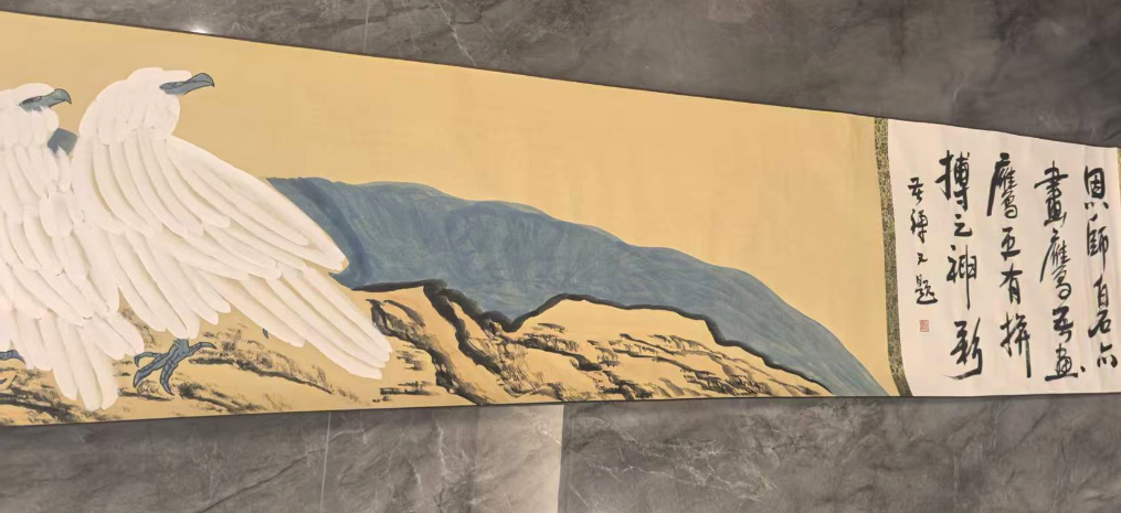 李苦禅《白鹰图》长卷-嘉城艺术交易平台