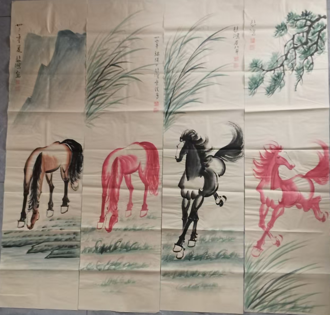 徐悲鸿《骏马图》八条屏