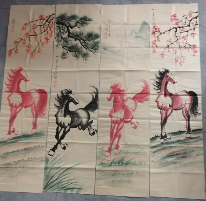 徐悲鸿《骏马图》八条屏-嘉城艺术交易平台