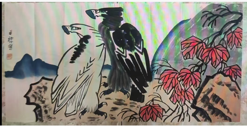 李苦禅《双鹰图》-嘉城艺术交易平台