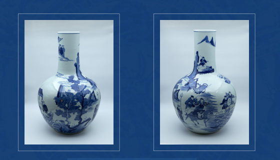 青花人物天球瓶-嘉城艺术交易平台