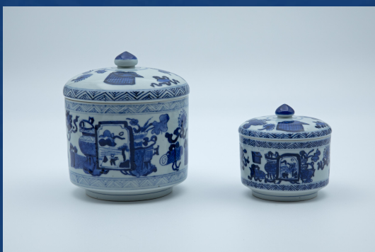 青花人物纹盖碗-嘉城艺术交易平台