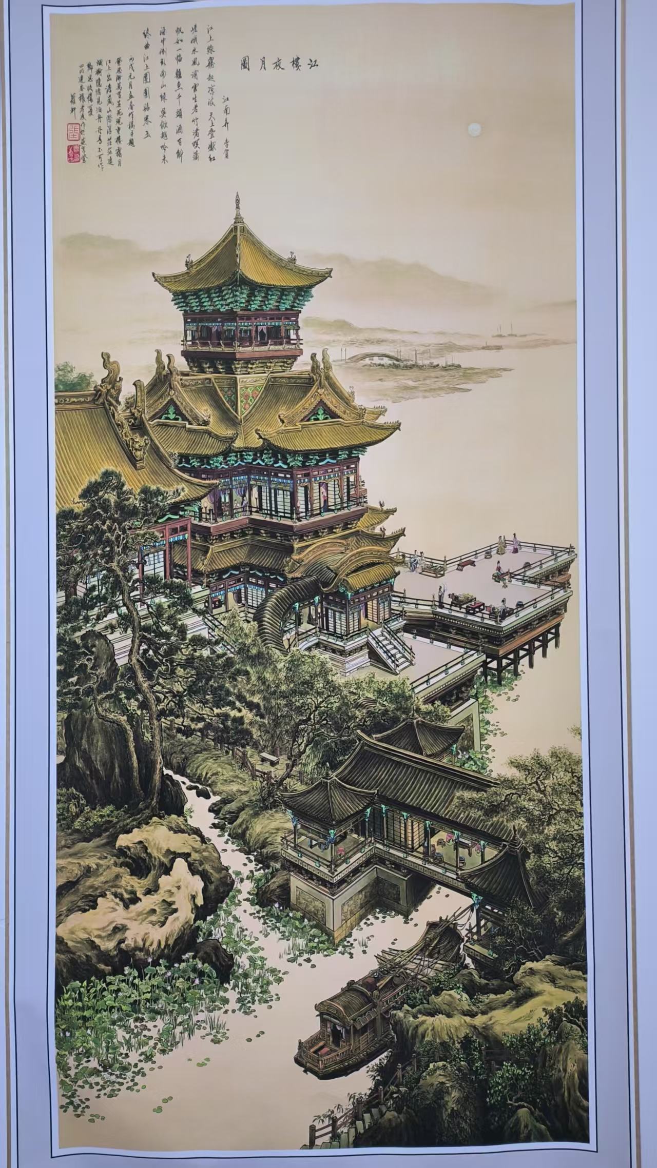 张孝友《江楼夜月图》-嘉城艺术交易平台