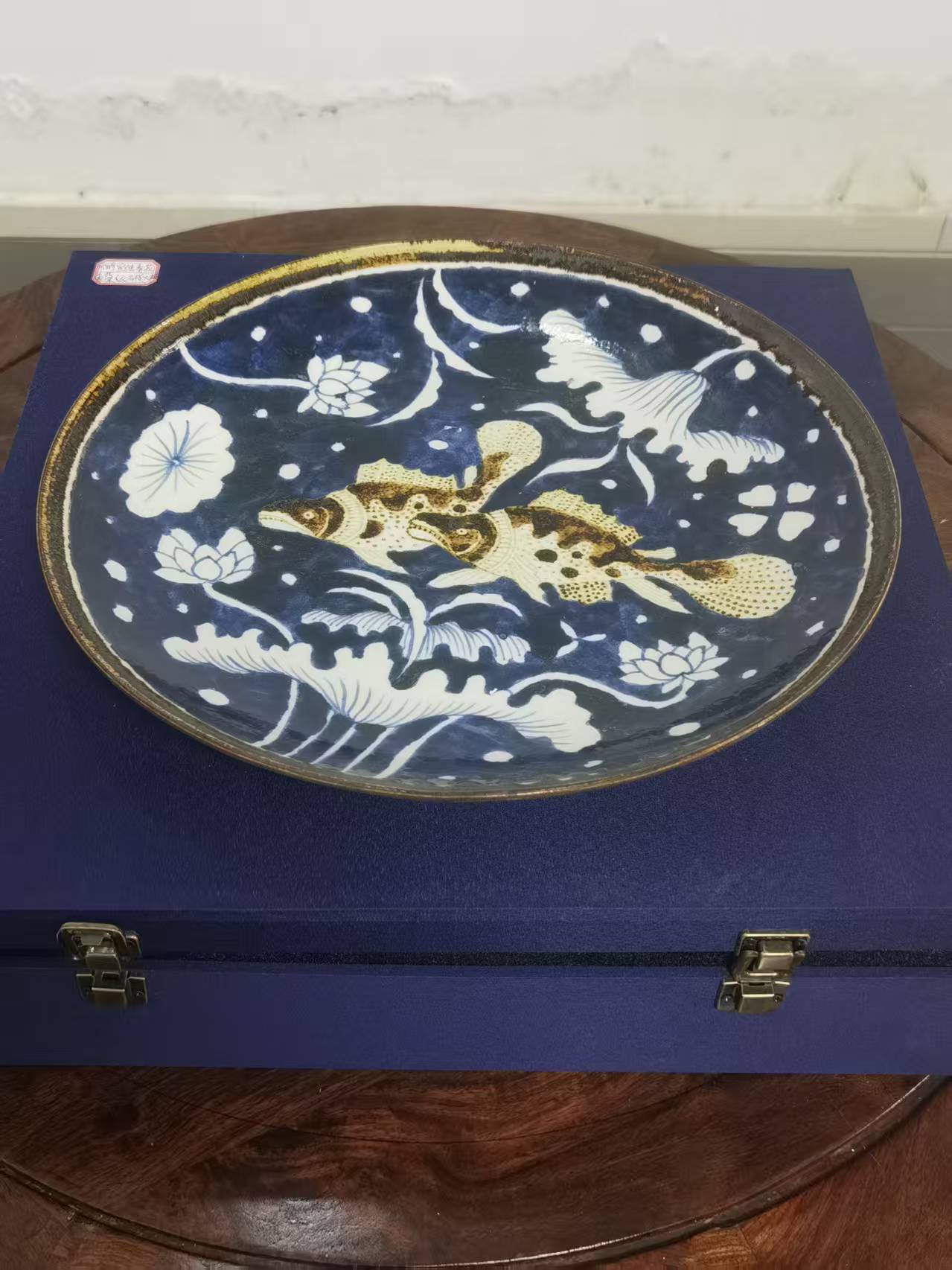 宣德年制《青花鱼藻纹石棱大盆》-嘉城艺术交易平台