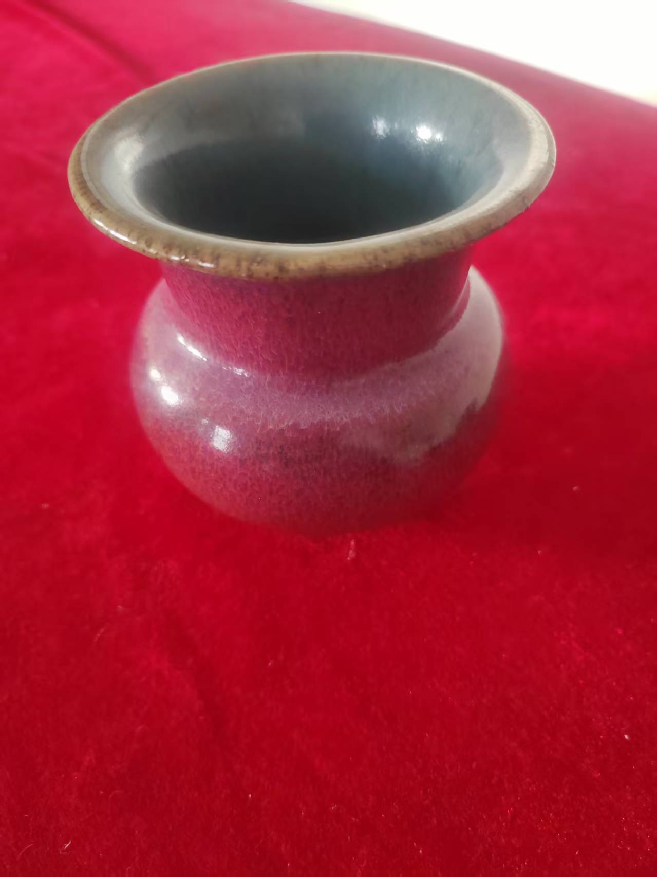 钧窑《窑变玫瑰紫釉渣斗花盆》-嘉城艺术交易平台