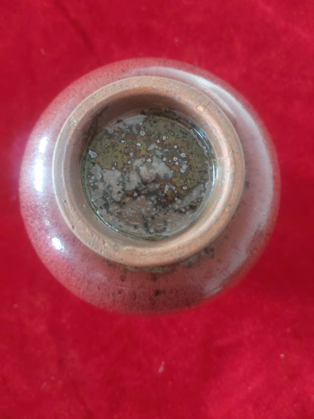 钧窑《窑变玫瑰紫釉渣斗花盆》