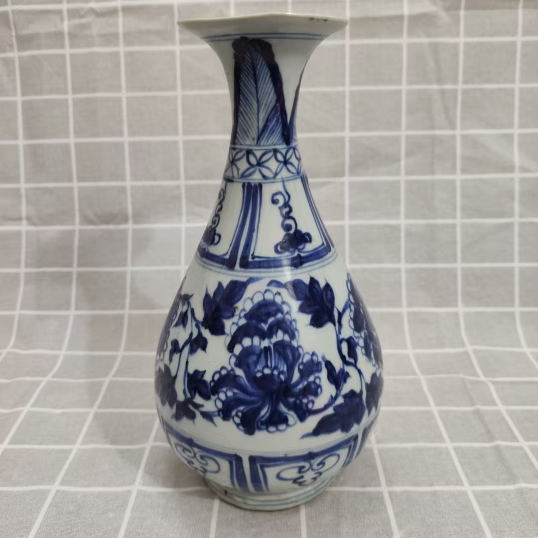 至正八年《青花缠枝牡丹纹玉壶春瓶》-嘉城艺术交易平台