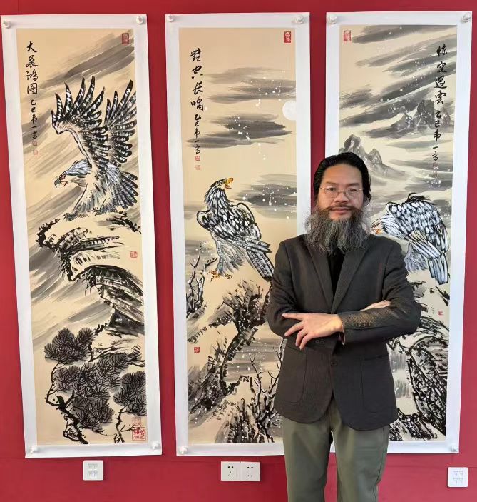 韦加斯（韦一）《雄鹰》十二条屏