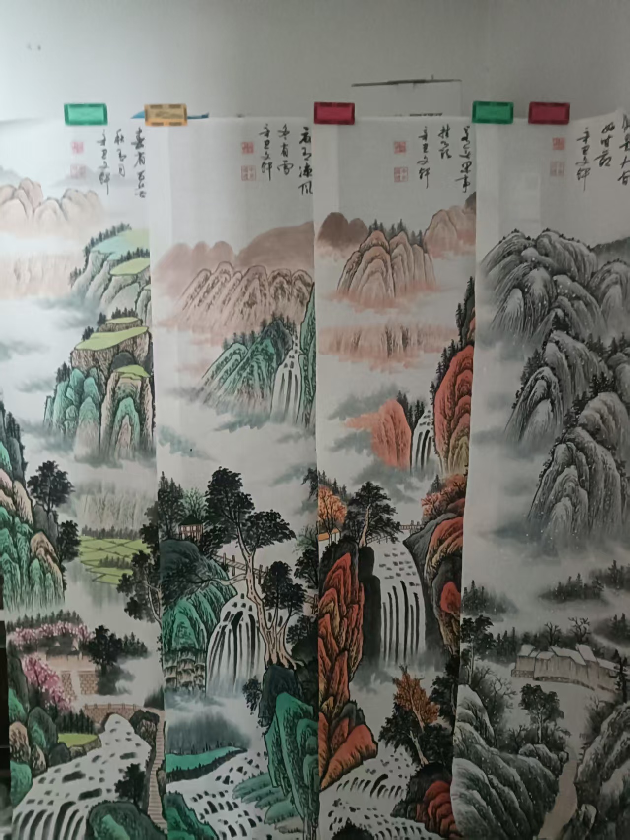 莫文轩《春夏秋冬》四条屏-嘉城艺术交易平台